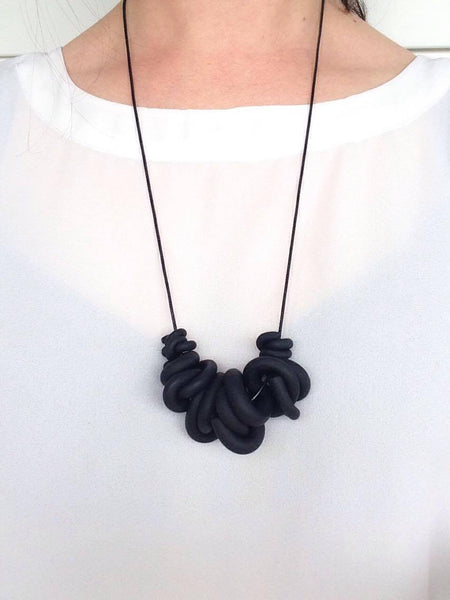 Black Swirl Necklace
