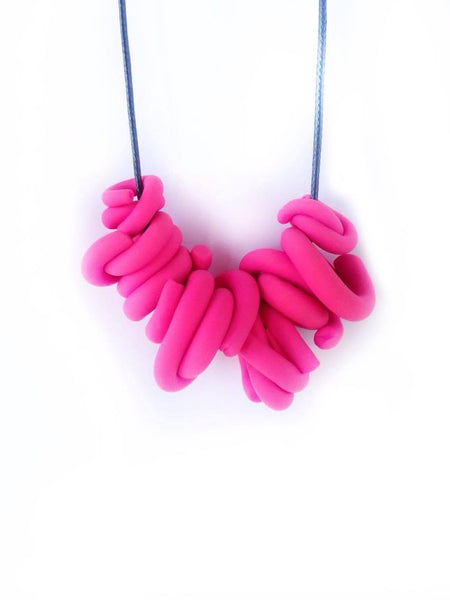 Hot Pink Swirl Necklace