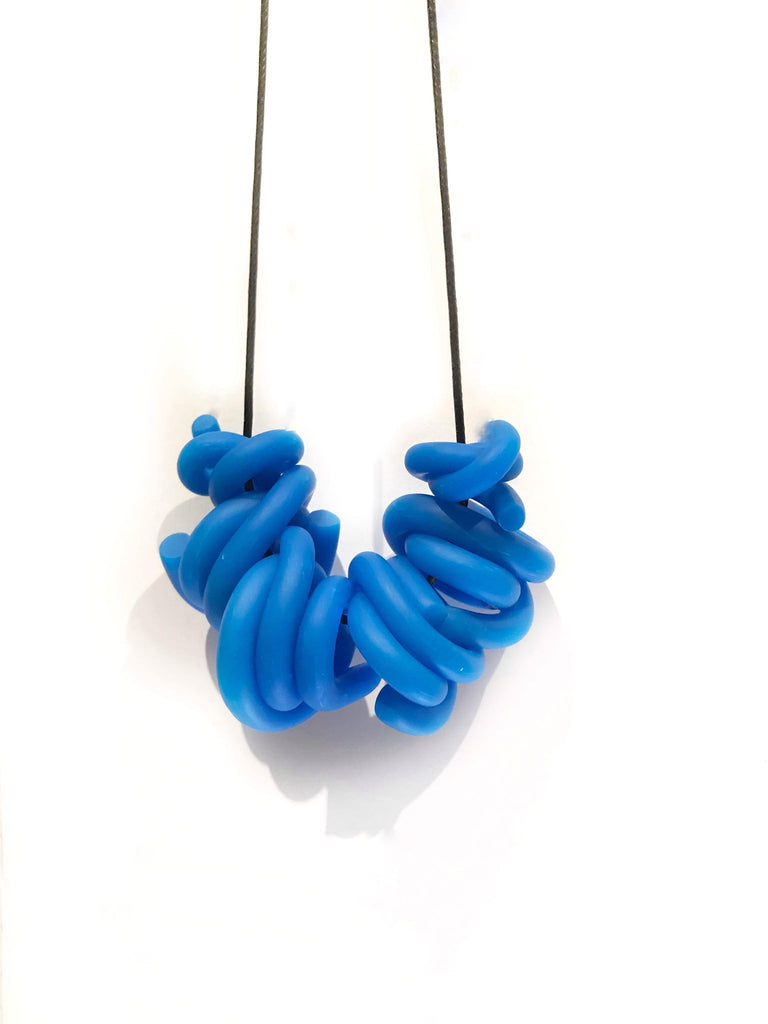 Jelly Blue Swirl Necklace