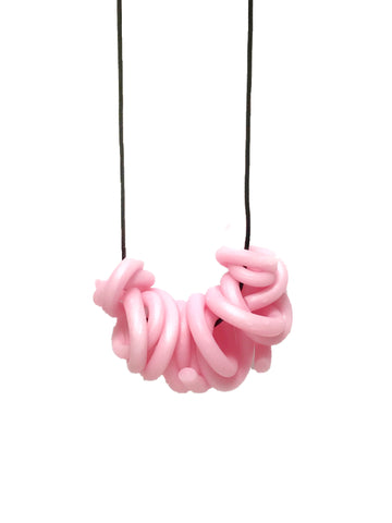 Frosty Pink Swirl Necklace
